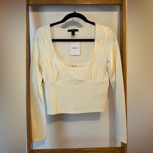 Brand New Off-White Long Sleeve Shirt With Rose